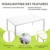 DOMETOUR Outdoor Patio Aluminum 40"x70" Two-tone Table Top Rectangle Dining Table with Tapered Feet & Umbrella Hole, Matte White+ Grayish - 2 of 4