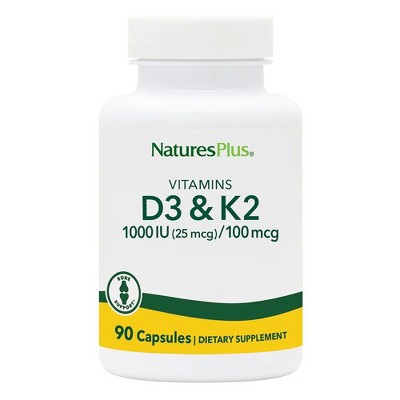 Vitamin D3 1000 IU W/K2 100 MCG by Nature's Plus  -  90 VegCap