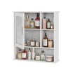 VECELO Bathroom Wall Cabinet with Mirror, Wall Mounted Medicine Cabinet with Door & Open Shelves, Adjustable Shelves, White - 2 of 4