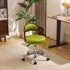 Karl Home | Ring-Shaped Wooden Back Office Chair With Foot Spikes And Wheels - 3 of 4