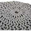PAGED Modern 20 x 20 Inch Round Pouf with Diamond Texture, Knitted Cotton Bean Bag Chair for Living Room, Bedroom, Dorm, No Assembly - 4 of 4