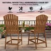 Outdoor Adirondack Barstools with Connecting Tray, Tall Chairs Bar Chairs for Deck, Balcony,Backyard, Patio Bar Stool Chair with High Back, Set of 2 - 2 of 4