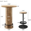 Lantine Round Bar Table with 2 stools, Pub Cocktail Table Bistro Sets with Metal Ring Footrest for Kitchen, Apartment, Small Space - 3 of 4