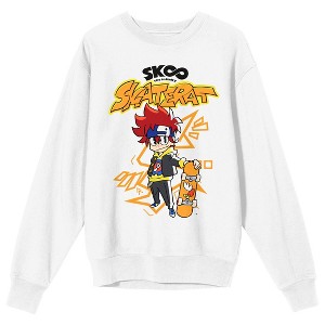 SK8 The Infinity Skate Rat Crew Neck Long Sleeve White Adult Sweatshirt - 1 of 3
