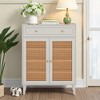 Lirago White Wooden Shoe Cabinet E1 MDF 43.7x31.5x15.7 4 Shelves 1 Drawer Adjustable Storage Organizer - 2 of 4