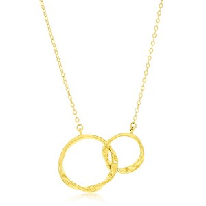 Classic Gold 14K Yellow Gold, Double Circle Twist Necklace - Gold - 16+2 Inch - 1 of 2