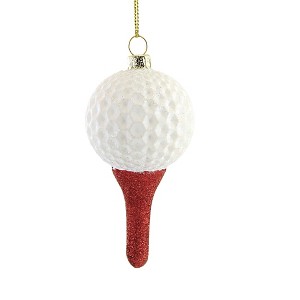 Cody Foster 4.0 Inch Golf Ball On Tee Sport Four 18Th Hole Course Tree Ornaments - 1 of 3
