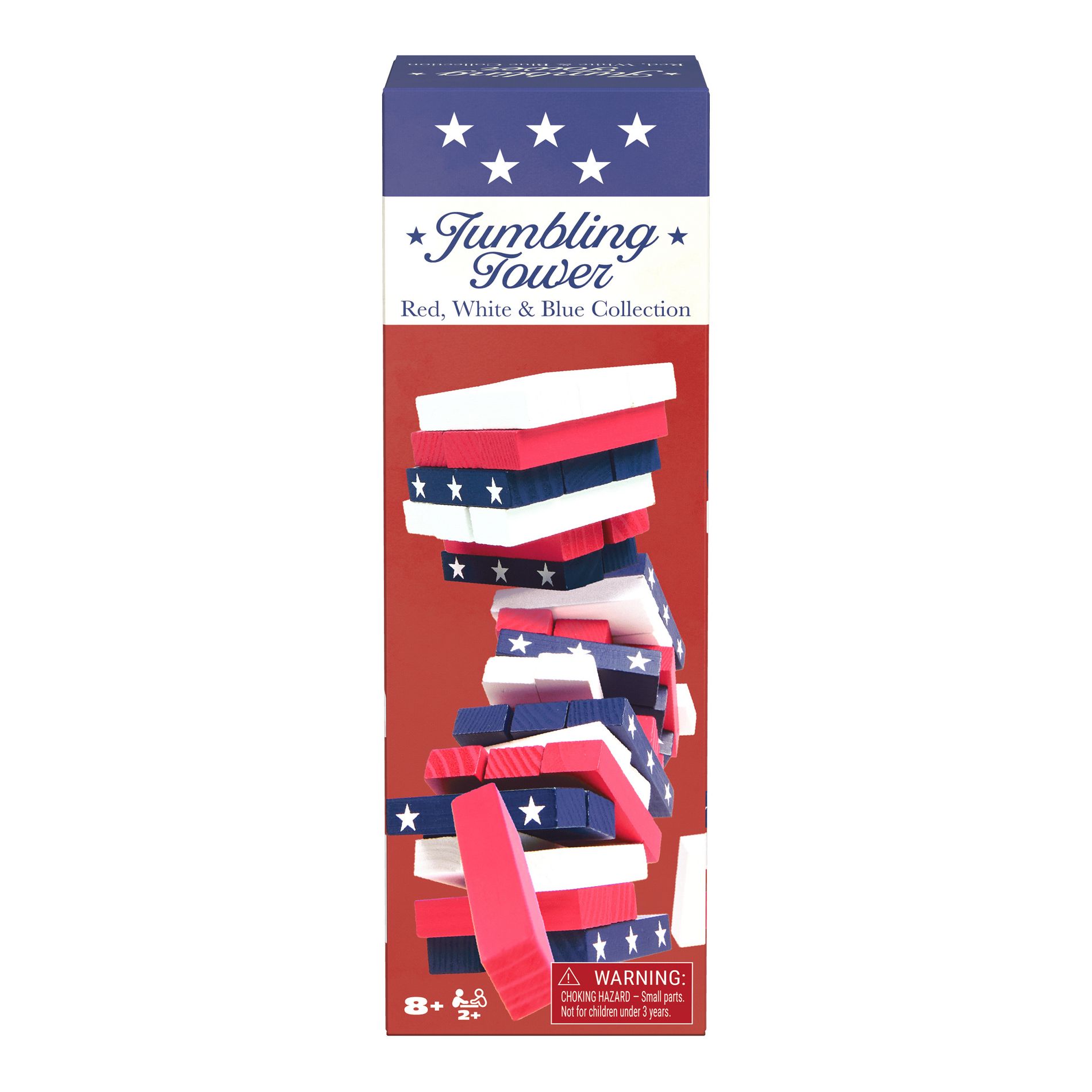 Jumbling Tower, Americana Collection in Red, White and Blue (Target Exclusive)