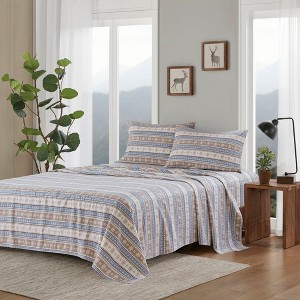 Sapphtopaz Twin/Full Comforter Set with 1 Flat Sheet,1 Fitted Sheet,1/2 Pillowcase,Blue Snowflake Bed Set for All Seasons,Machine Washable - 1 of 4