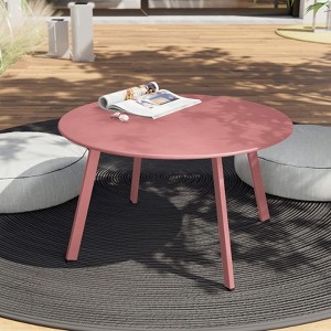 GRANDPATIO 27.5 '' Outdoor Round Steel Coffee Table - 1 of 4