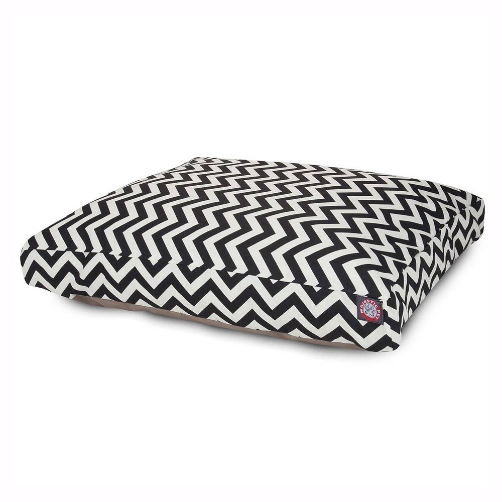 Photos - Dog Bed / Basket Majestic Pet Chevron Rectangle Dog Bed - Black - Extra Large - XL 