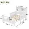 Kumasinova Twin Kids Convertible Bed Frame,Toddler Bed with Pull-Out Design,Guardrails,Storage Headboard,Platform Bed for Children,Adults - 3 of 4