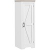 HOMCOM Farmhouse Storage Cabinet with Adjustable Shelf, Single Barn Door Accent Cabinet for Living Room, Floor Pantry Cabinet, White - 4 of 4