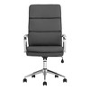 Vynxaria Grey and Chrome Upholstered Office Chair with Casters - 3 of 4