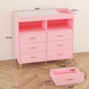 Jojoka Dresser for Bedroom with 6 Drawers, Baby Changing Table Dresser with Changing Pad - 3 of 4