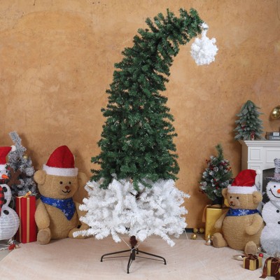6 FT Santa Hat Style Pre-lit Artificial Christmas Tree