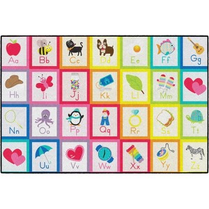 Flagship Carpets School Girl Style Rainbow Alphabet Criss Cross Applesauce Classroom Area Rug - 1 of 4