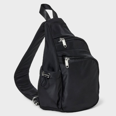 Wild Fable Flap Sling Crossbody Bag - Wild Fable™ Black: Adjustable Strap, Lightweight, Woven Material — фото 3