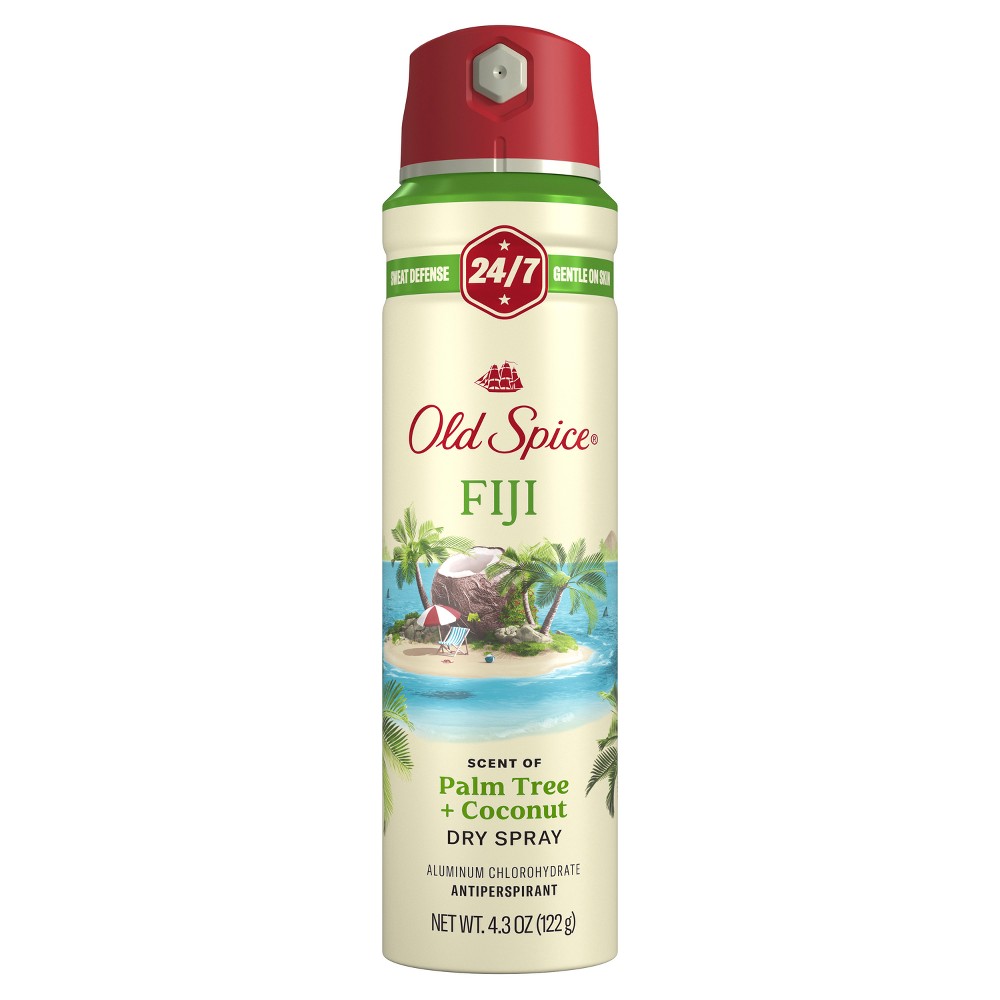Photos - Deodorant Old Spice Men's Invisible Dry Spray Antiperspirant &  - Fiji Scent - Fresher Collection - 4.3oz 