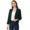 INSPIRE CHIC Women's Open Front Office Long Sleeve Lightweight Printed Floral Crop Suit Blazer - 2 of 4