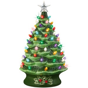 Best Choice Products 24in X-Large Pre-Lit Ceramic Christmas Tree Decor w/ 74 Bulbs, LED Light - 1 of 4