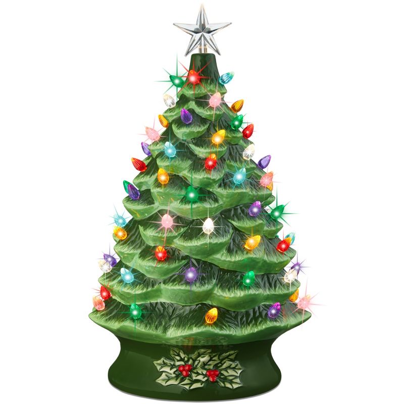 Best Choice Products 24in X-Large Pre-Lit Ceramic Christmas Tree Decor w/ 74 Bulbs, LED Light, 1 of 9