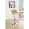 Simple Relax Adjustable Faux Leather Bar Stools Brown Set of 2 - 2 of 4