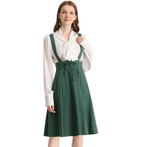 INSPIRE CHIC Women's High Waist Overall Corset Skater Suspender Dresses - 1 of 4