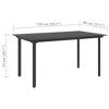 vidaXL Outdoor Dining Table Patio Table with Glass Top Garden Furniture Steel - 4 of 4