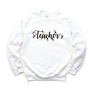 Simply Sage Market Teacher Christmas Lights Sweatshirt - 1 of 4