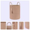 REGALWOVEN Odorless Cotton Rope Widened Handles Storage Basket with Tassel Beads 2 Pcs - 3 of 4