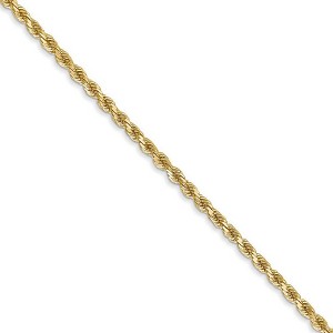 Black Bow Jewelry 2mm, 14k Yellow Gold, Diamond Cut Rope Chain Necklace - 1 of 4