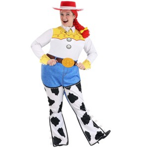 HalloweenCostumes.com Disney's Toy Story Jessie Costume for Adults Plus Size,  Two Piece Patterned Cowgirl Halloween Costume With Hat - 1 of 4