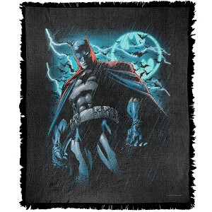 Batman Stormy Knight Blanket 50"x60" Woven Tapestry - 1 of 4
