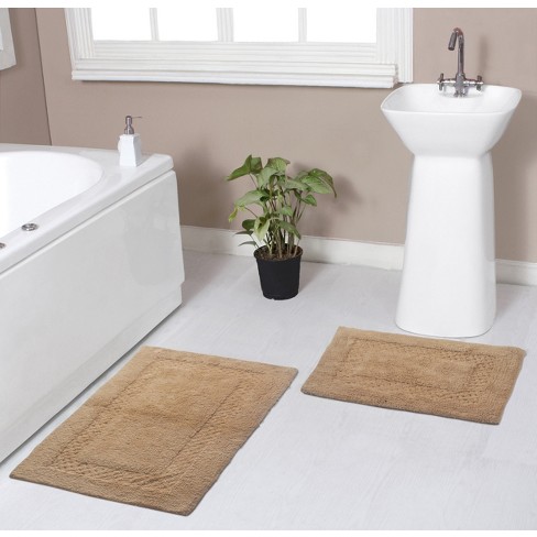 Set of 2 Classy Bathmat Collection Linen Cotton Tufted Bath Rug - Home  Weavers