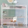 Twin Size Metal Loft Bed with Desk and Shelves - 3 of 4