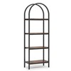 Resenkos Book Storage Display Book Shelf,4-Tier / 5-Tier Bookshelf, Arched Bookcase Display Rack with Storage Shelves Rustic Brown - 2 of 4