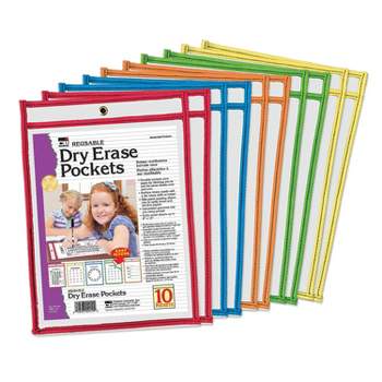 C-line Reusable Dry Erase Pockets 9 X 12 Assorted Neon Colors 10/pack 40810  : Target