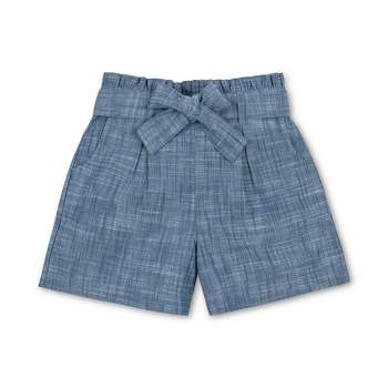 Hope & Henry Girls' Organic Cotton Pull-On Cinched Waist Woven Short, Kids