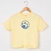 S.W. Smiley Ocean Waves Outline - Women's Boxy Crop Top Graphic T-Shirt - 2 of 4