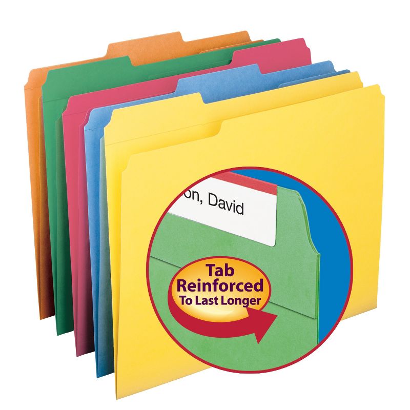 Smead File Folder, Reinforced 1/3-Cut Tab, Letter Size, 100 per Box, 2 of 10