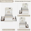 Bed Frame with 2 Flexible Drawers and Bookcase Headboard, Boucle Upholstered Platform Bed Easy Assembly, No Box Spring Needed - 3 of 4