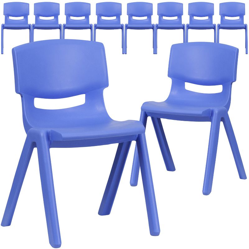 Flash Furniture 10 Pack Plastic Stackable School Chair with 13.25" Seat Height, 1 of 2
