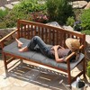NewHome "Non-Slip Bench Seat Cushion with Ties for Indoor & Outdoor Furniture – 51.18x19.68in for Patio, Garden, Balcony" Grey 8cm thick - 4 of 4