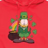 Men's - Garfield - Garfield Rainbow Shamrocks Patrick's Day Graphic Fleece Pullover Hoodie - 2 of 4