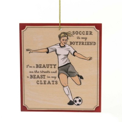  Roman 3.75" Soccer Girl Keepsake Ornament Cleats Sport 