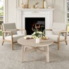 FURNIinspire Coffee Tables, Round Coffee Table with Tabletop and Cross Frame for Living Room, Hallway, White, 39.3"*39.3"*17.7" - 3 of 4