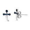 Haus of Brilliance Silver Blue Diamond Accent Knife Earrings - 2 of 4