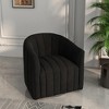 SEYNAR Modern Velvet Curved Swivel Accent Barrel Chair with Metal Base - 2 of 4