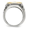 Chisel Stainless Steel with Sterling Silver Jesus Yellow IP-plated Polished Ring - 2 of 4